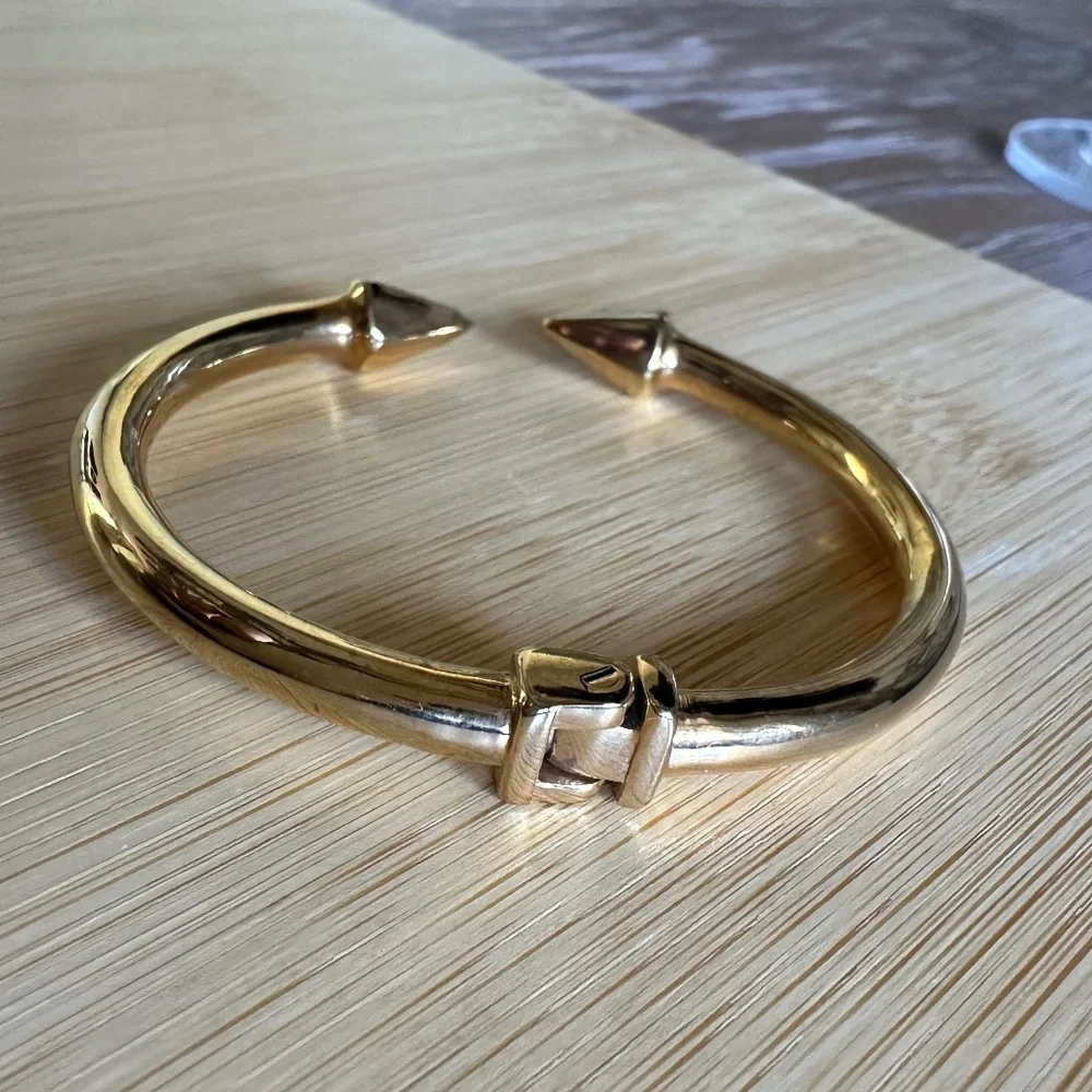 Edgy & Chic Gold Spike Cuff Bracelet